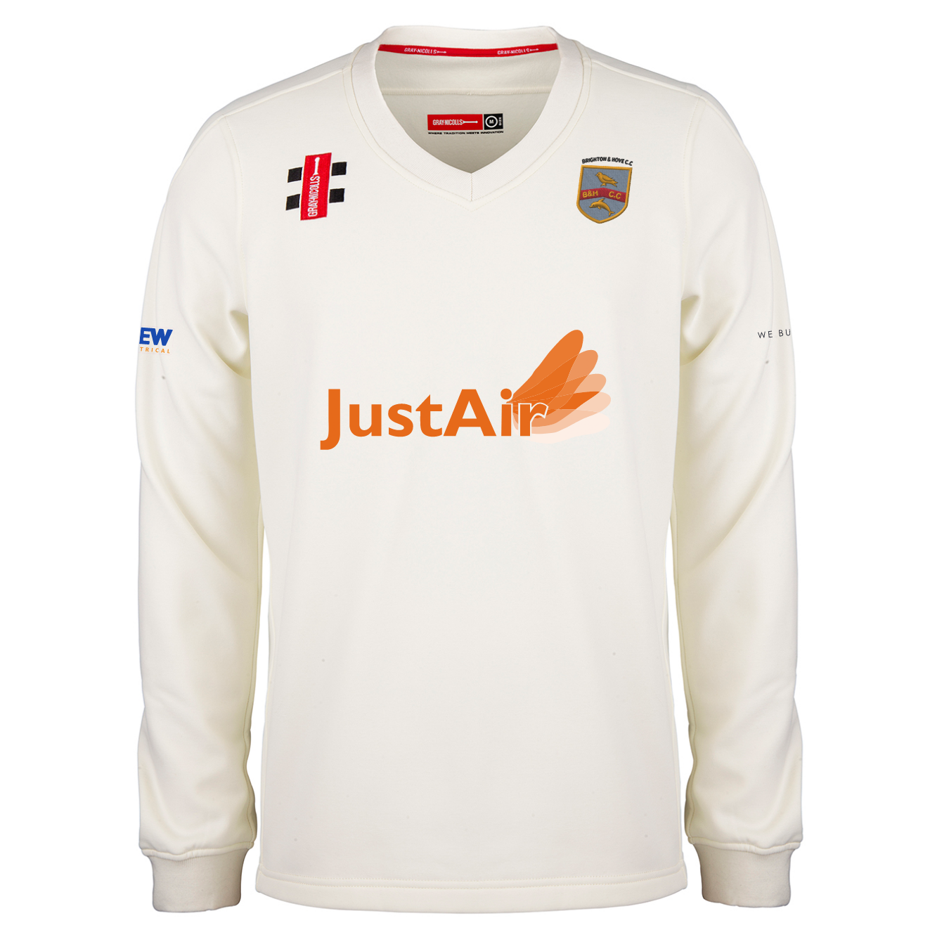 gray-nicolls-pro-performance-maglione-match-child-brighton-hove-cc-ivory image 1