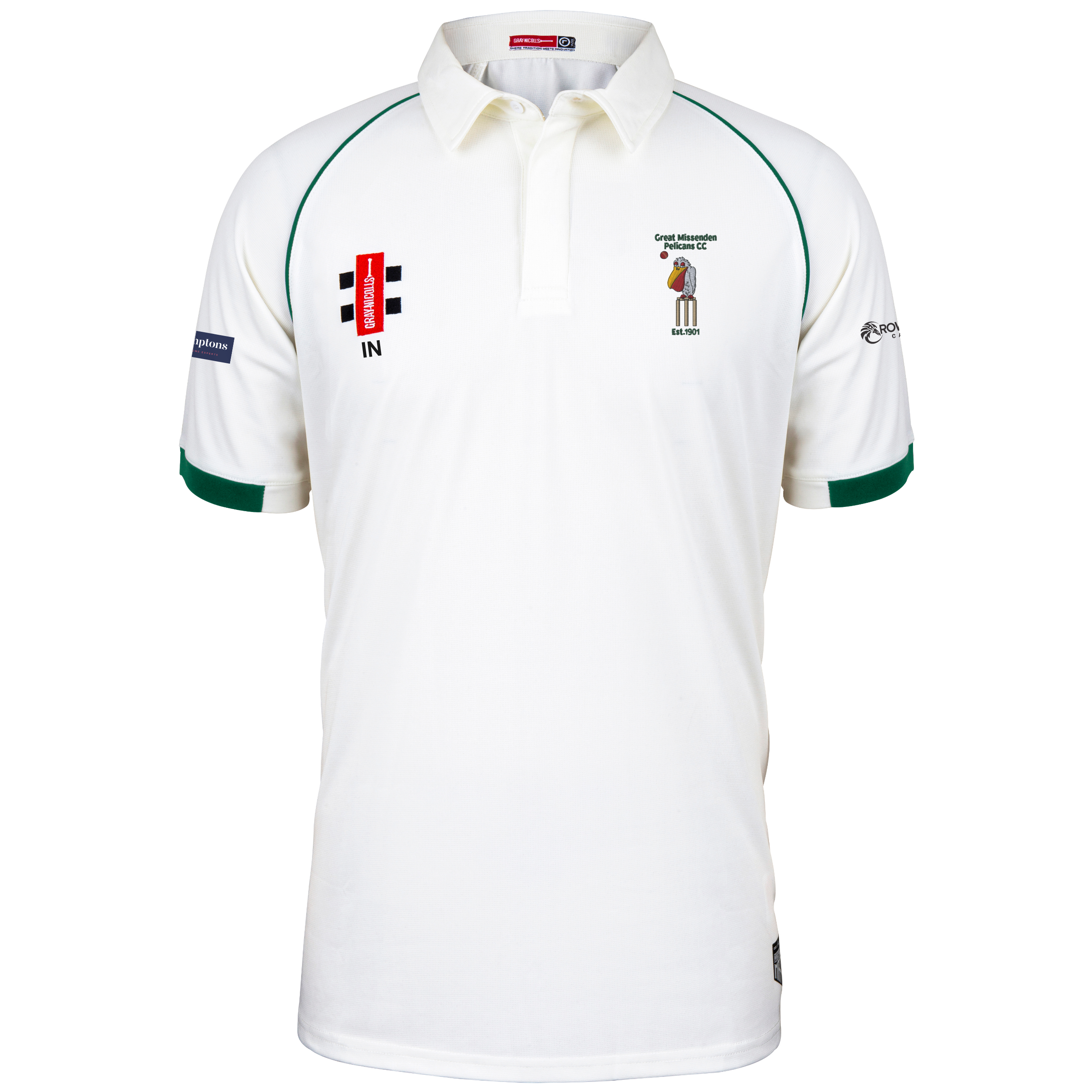 gray-nicolls-great-missenden-pelicans-cc-matrix-v2-maglia-s-s-senior-avorio-verd image 1