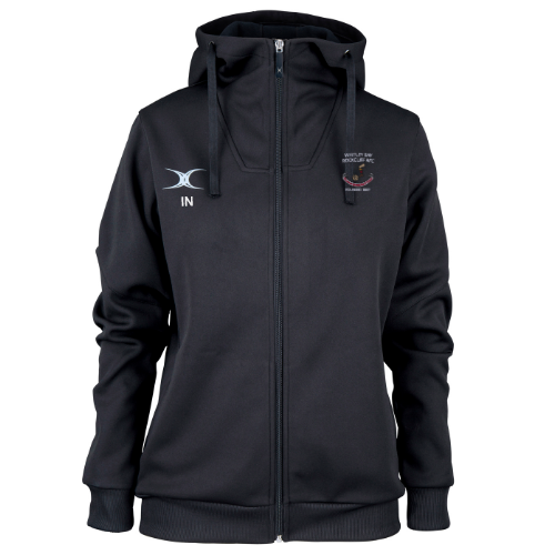 gilbert-rugby-whitley-bay-rockcliff-rfc-felpa-con-cappuccio-pro-donna-nera image 1