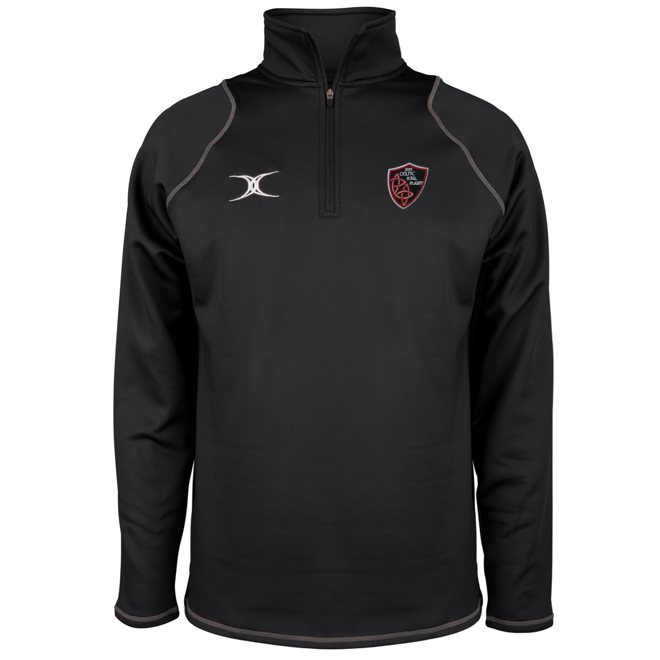 gilbert-rugby-quest-1-4-zip-fleece-junior-celtic-rail-rfc-nero image 1