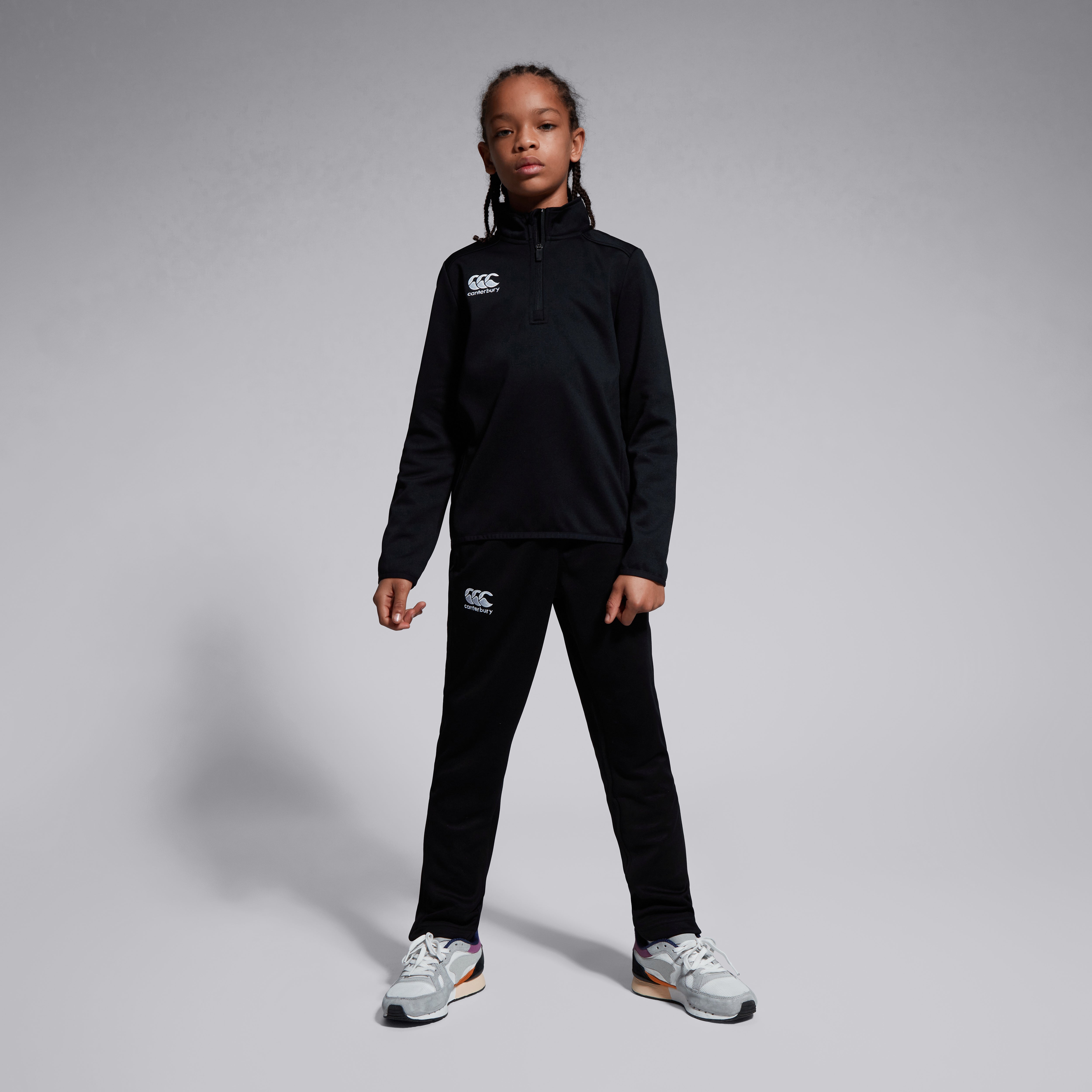 canterbury-junior-unisex-stretch-tapered-polyknit-pants-black image 1