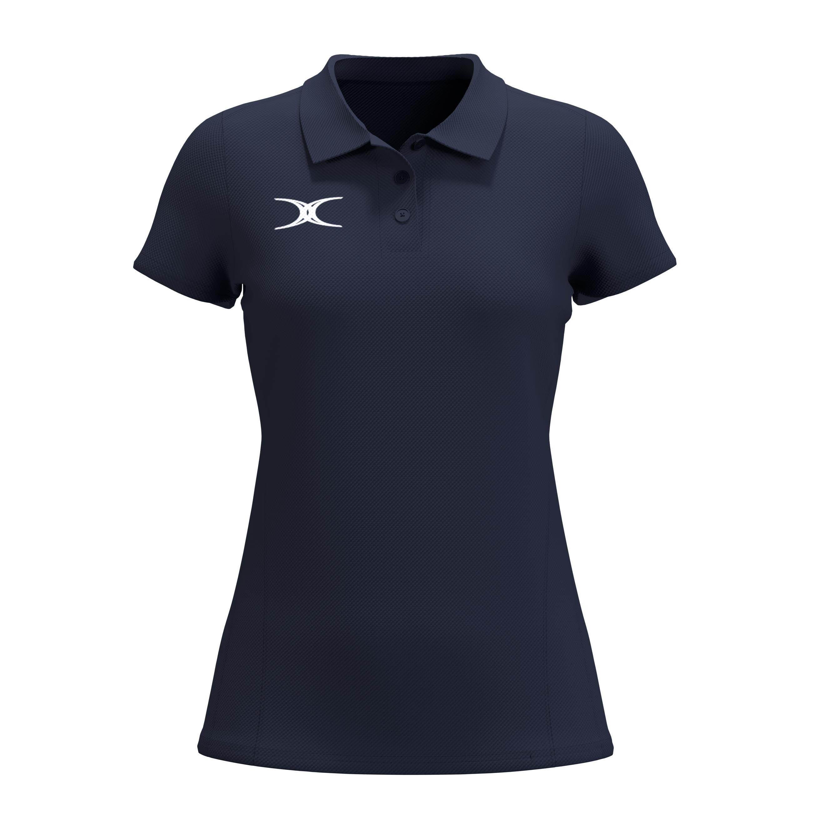 gilbert-rugby-atom-polo-manica-corta-donna-nero-blu-navy-bianco image 7