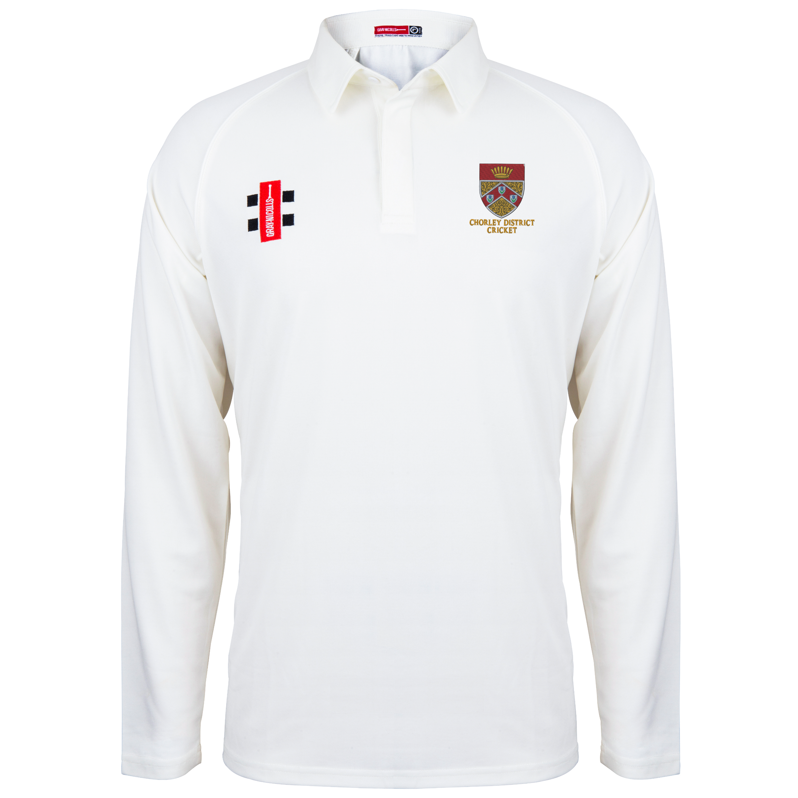 gray-nicolls-chorley-district-cc-junior-maglia-l-s-matrix-v2-avorio image 1