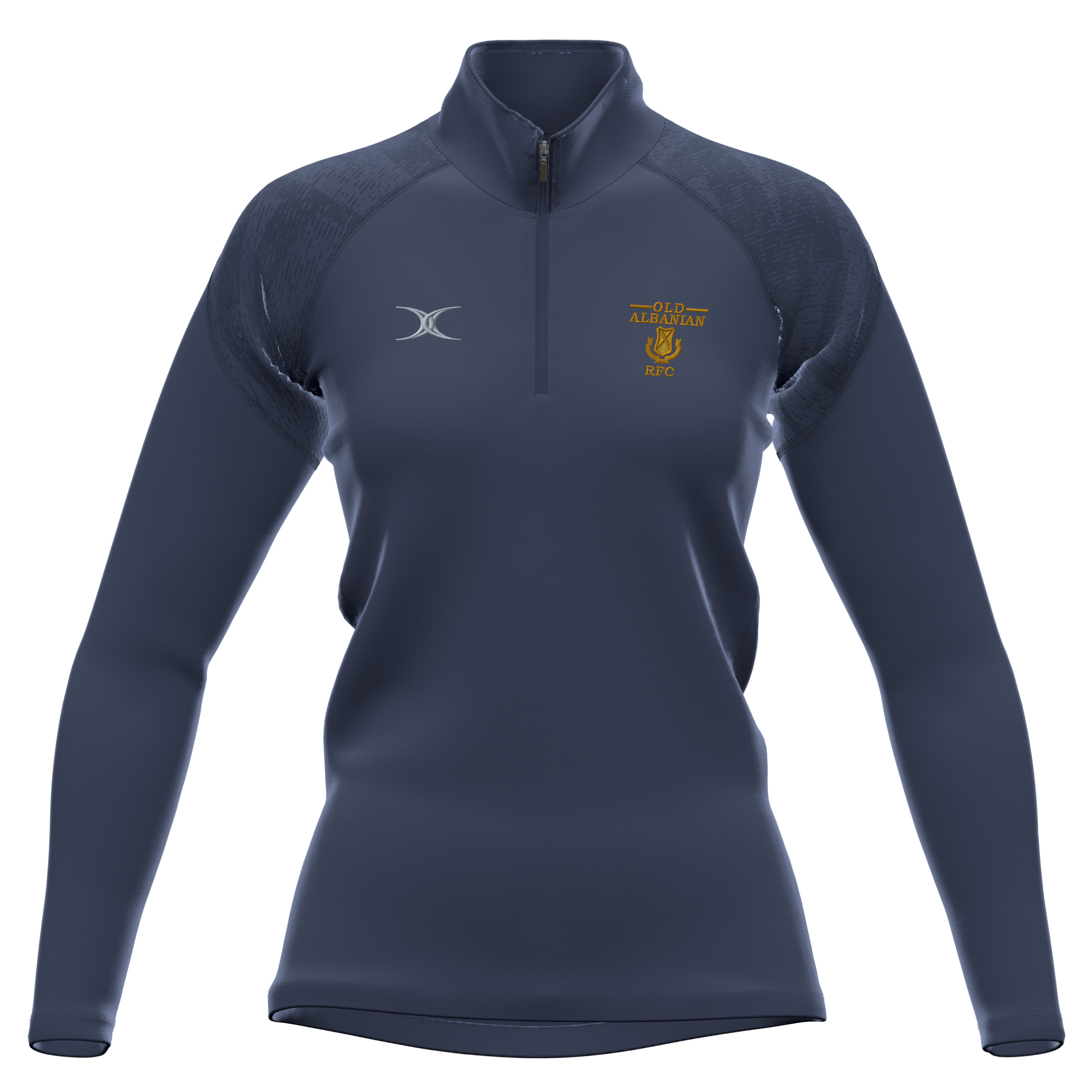 gilbert-rugby-old-albanians-rfc-pile-gts-1-4-zip-blu-navy-donna image 1