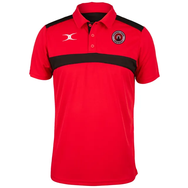 gilbert-rugby-camden-town-brewery-junior-photon-polo-rosso-nero image 1
