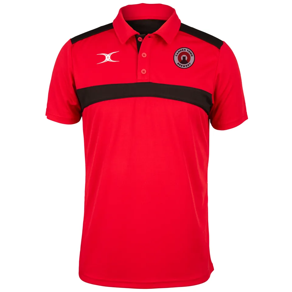 gilbert-rugby-camden-town-brewery-junior-photon-polo-rosso-nero image 1