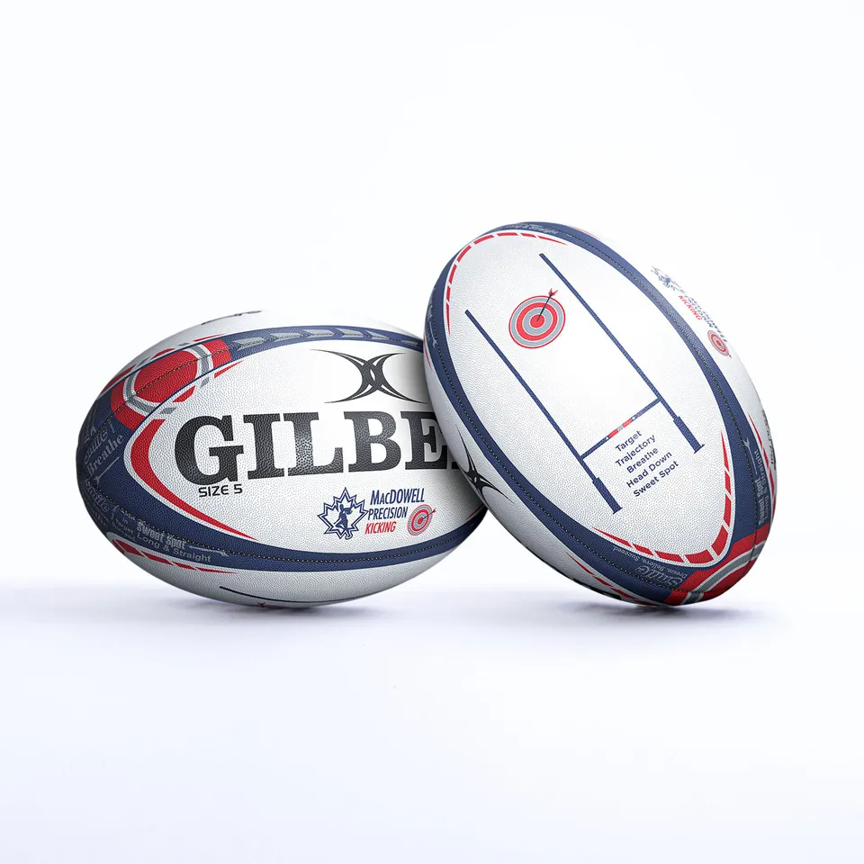 gilbert-rugby-macdowell-precision-pallone-da-calcio-tiro-misura-5-blu-rosso image 1