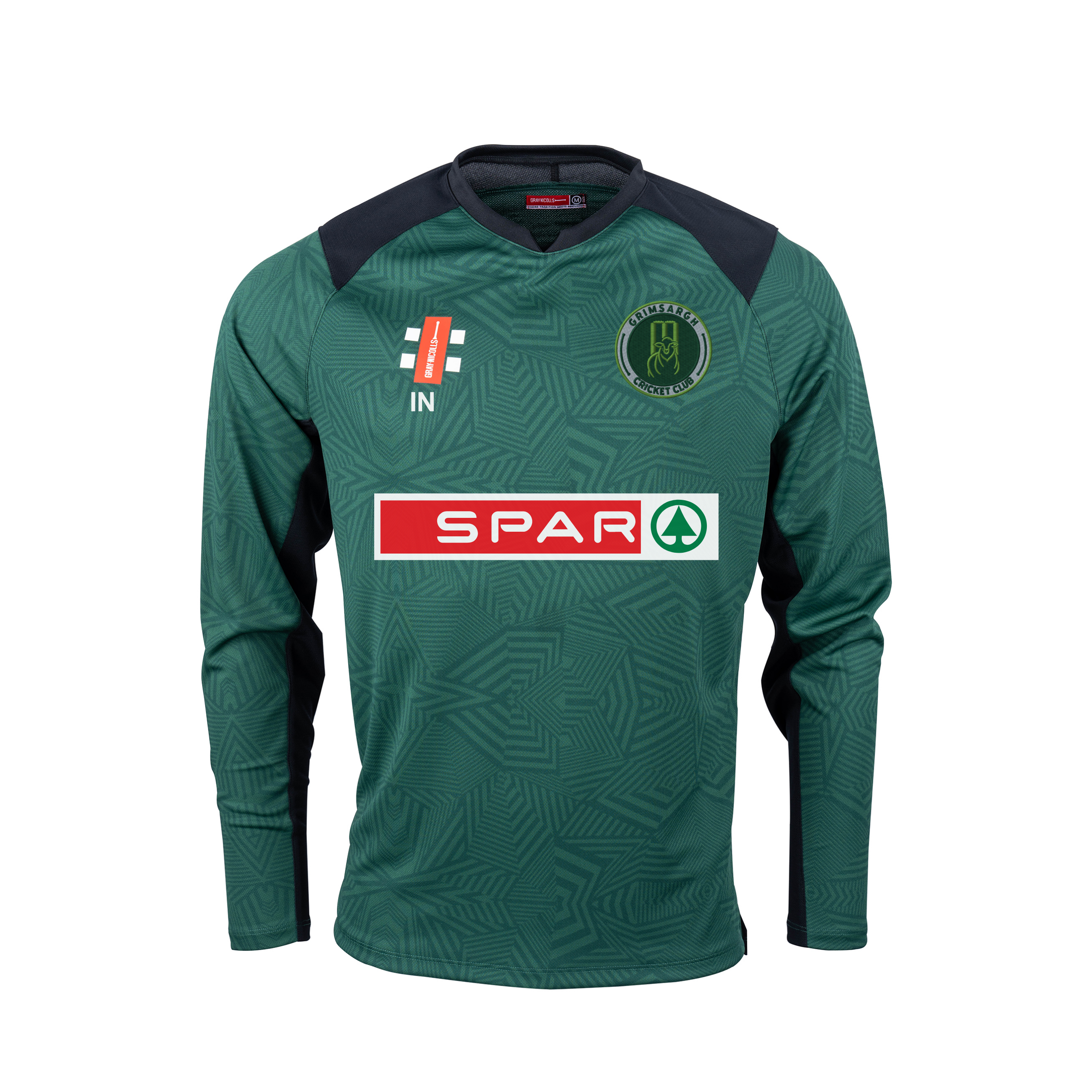gray-nicolls-pro-t20-maglia-cricket-l-s-senior-grimsargh-cc-green-black image 1
