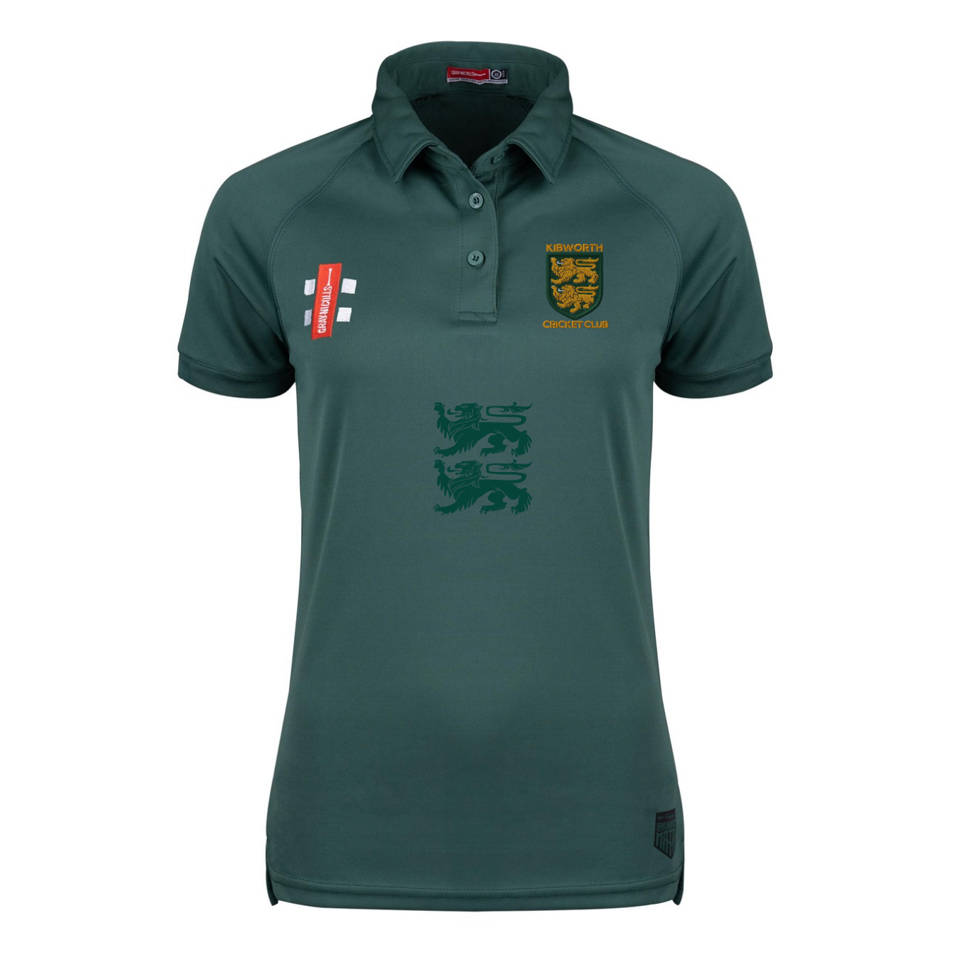gray-nicolls-kibworth-cc-matrix-v2-polo-cricket-donna-verde-manica-corta image 1