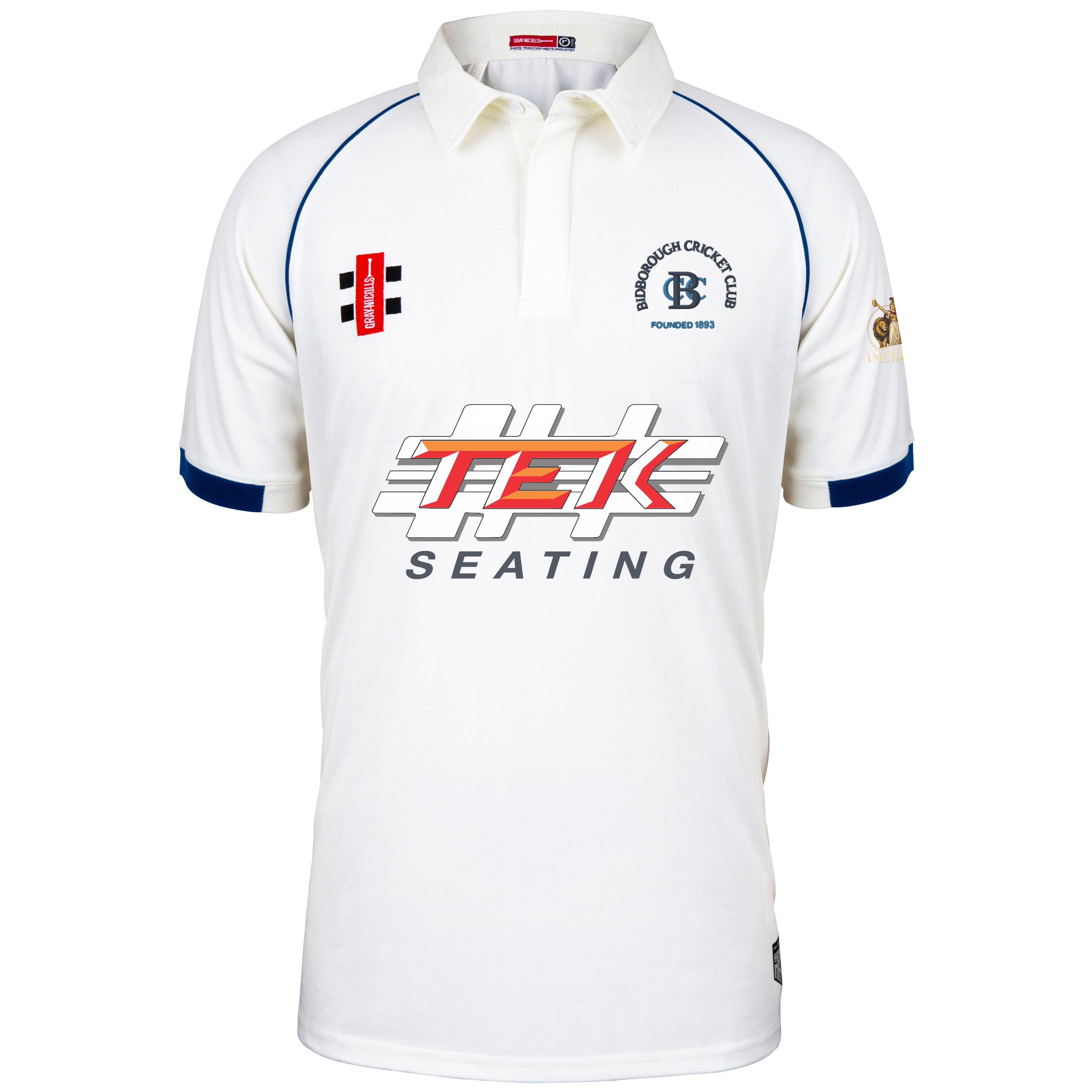 gray-nicolls-matrix-v2-maglia-cricket-s-s-junior-bidborough-cc-ivory-navy image 1
