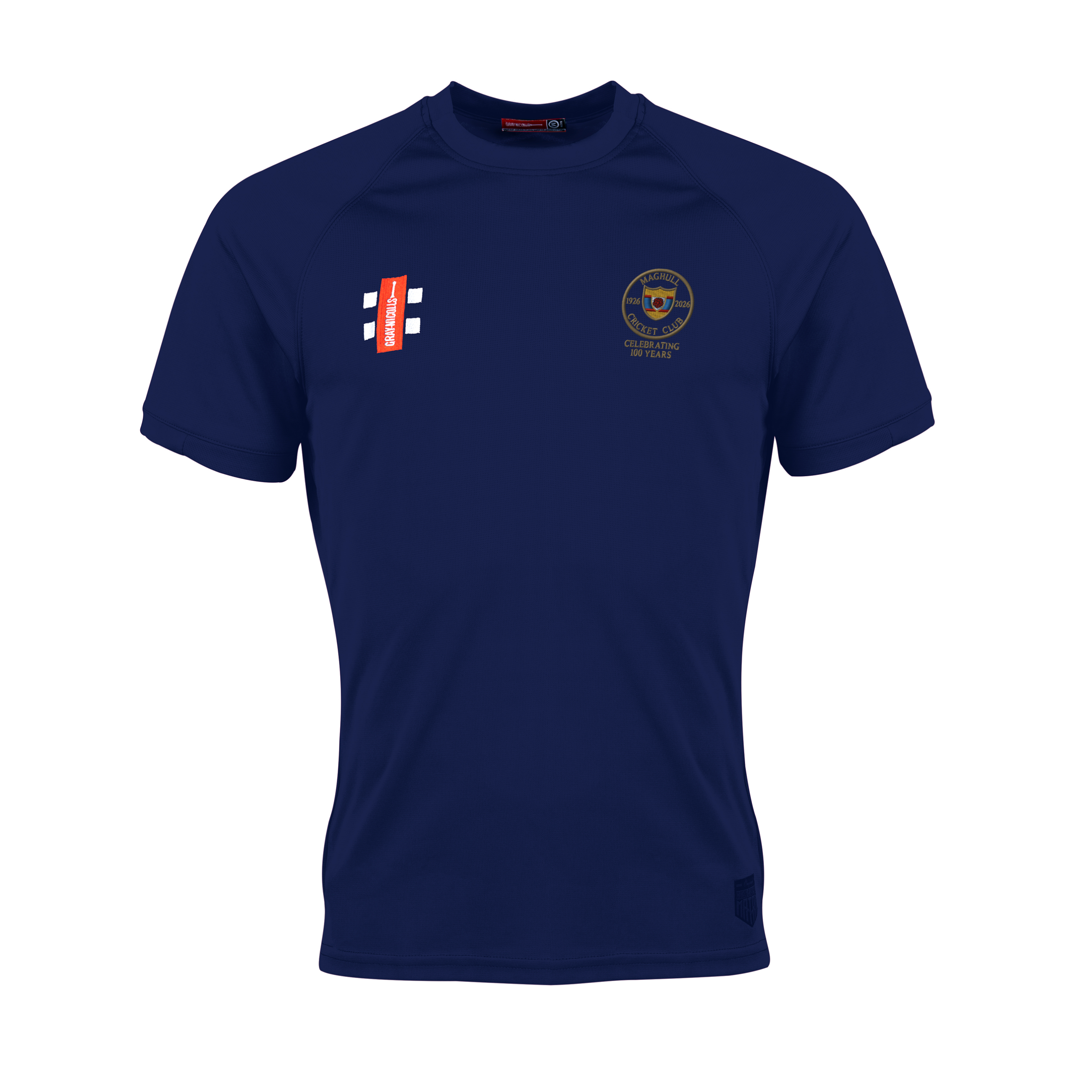 gray-nicolls-maghull-cc-matrix-v2-s-s-tee-senior-navy-100th-year image 1