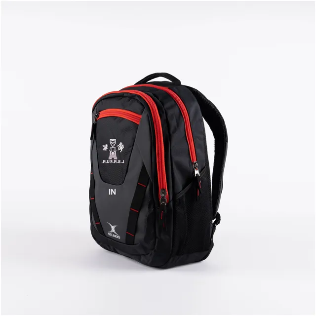 gilbert-rugby-london-society-referees-club-v4-rucksack-senior-black-red image 1