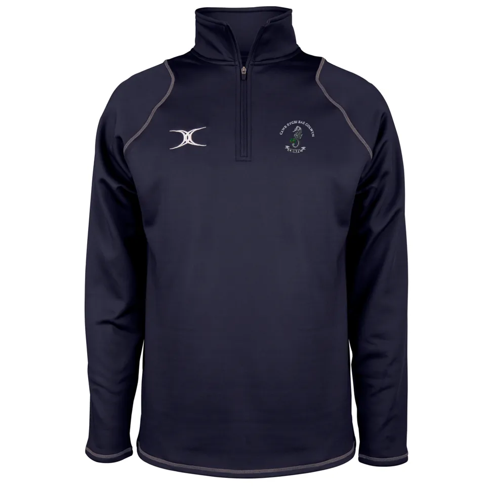 gilbert-rugby-colwyn-bay-rfc-junior-pile-1-4-zip-quest-blu-navy image 1