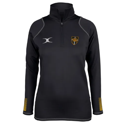 gilbert-rugby-esher-rfc-quest-pile-1-4-zip-donna-nero image 1