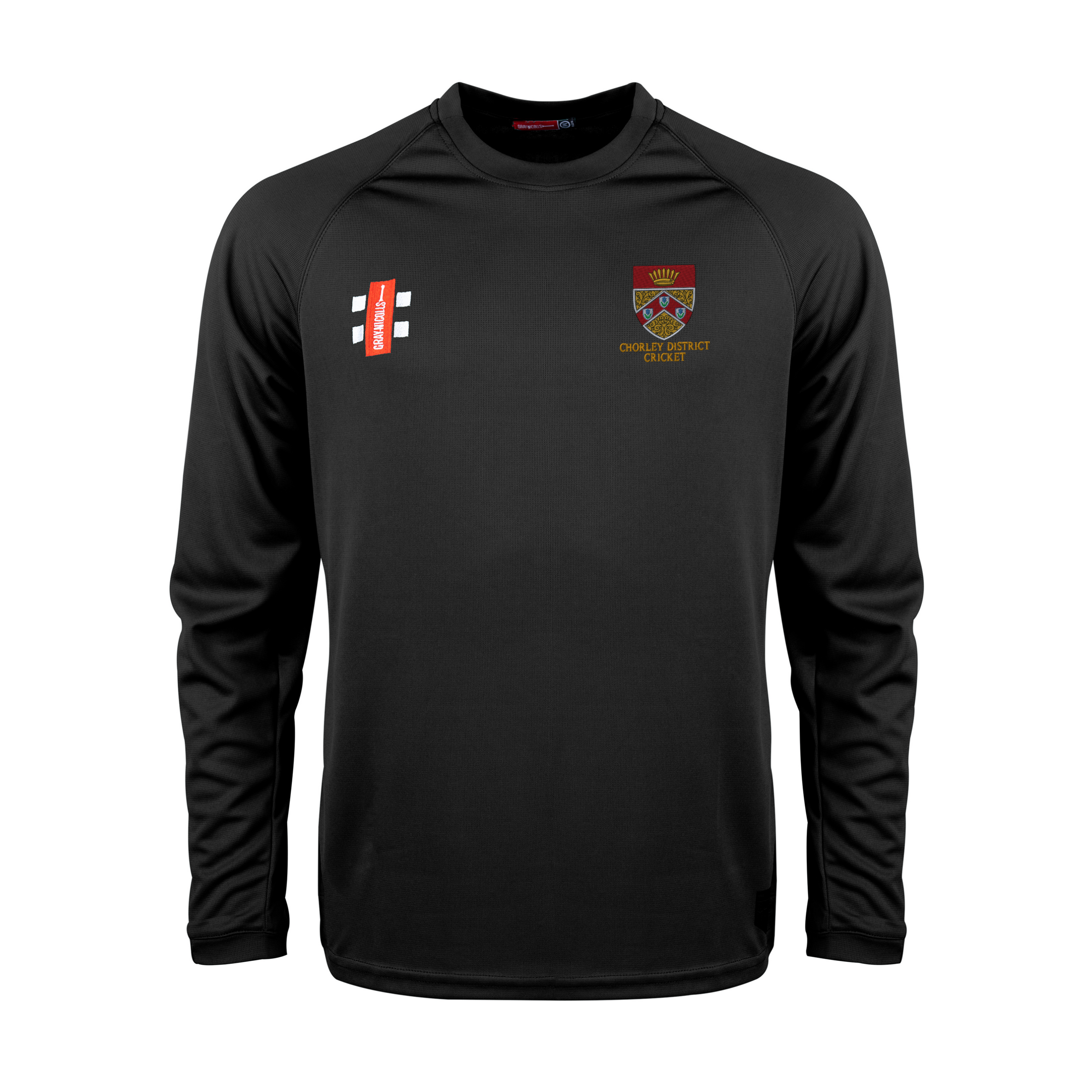 gray-nicolls-chorley-district-cc-senior-black-matrix-v2-l-s-tee-shirt-maglia-all image 1