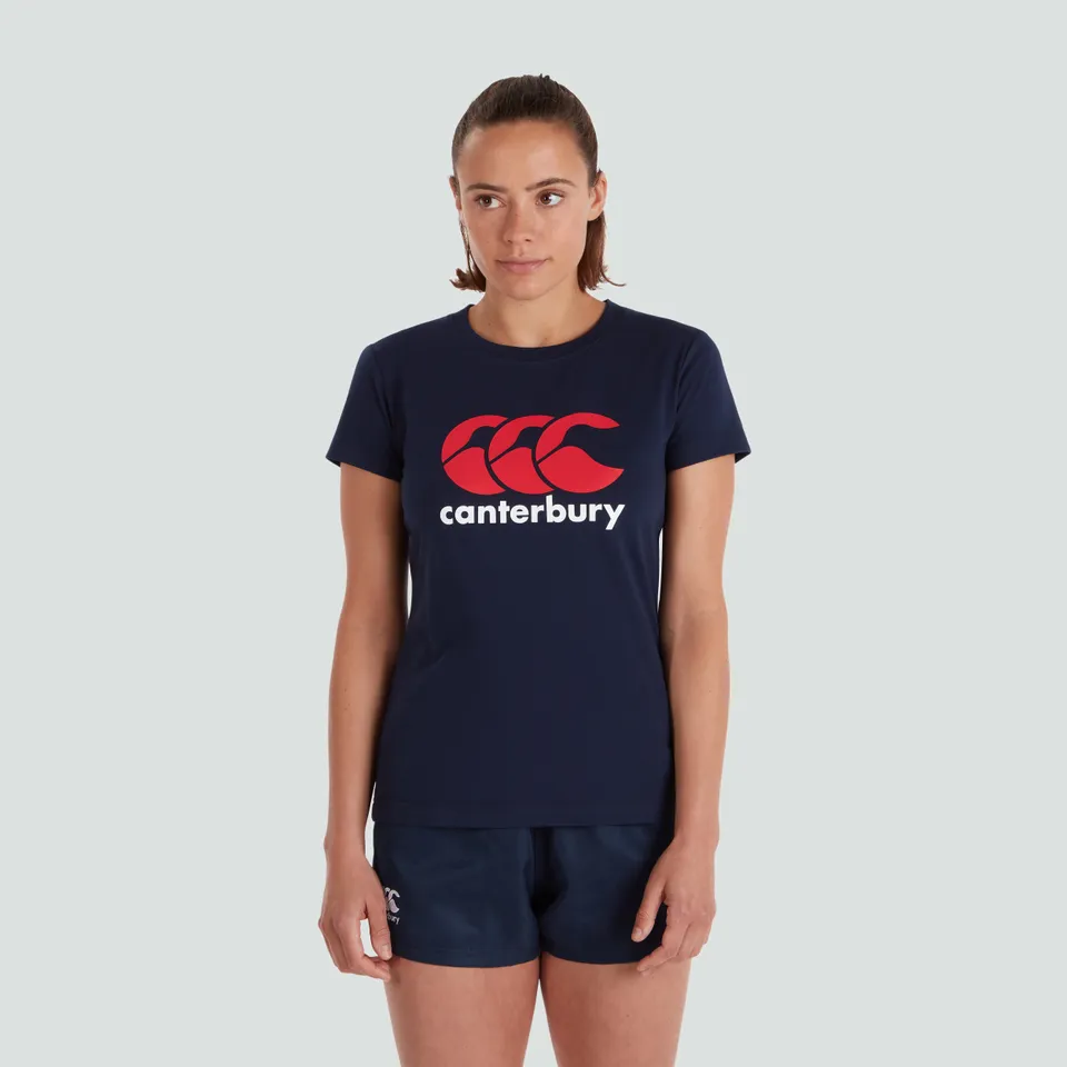 canterbury-ccc-logo-tee-maglietta-donna-navy-con-logo image 1
