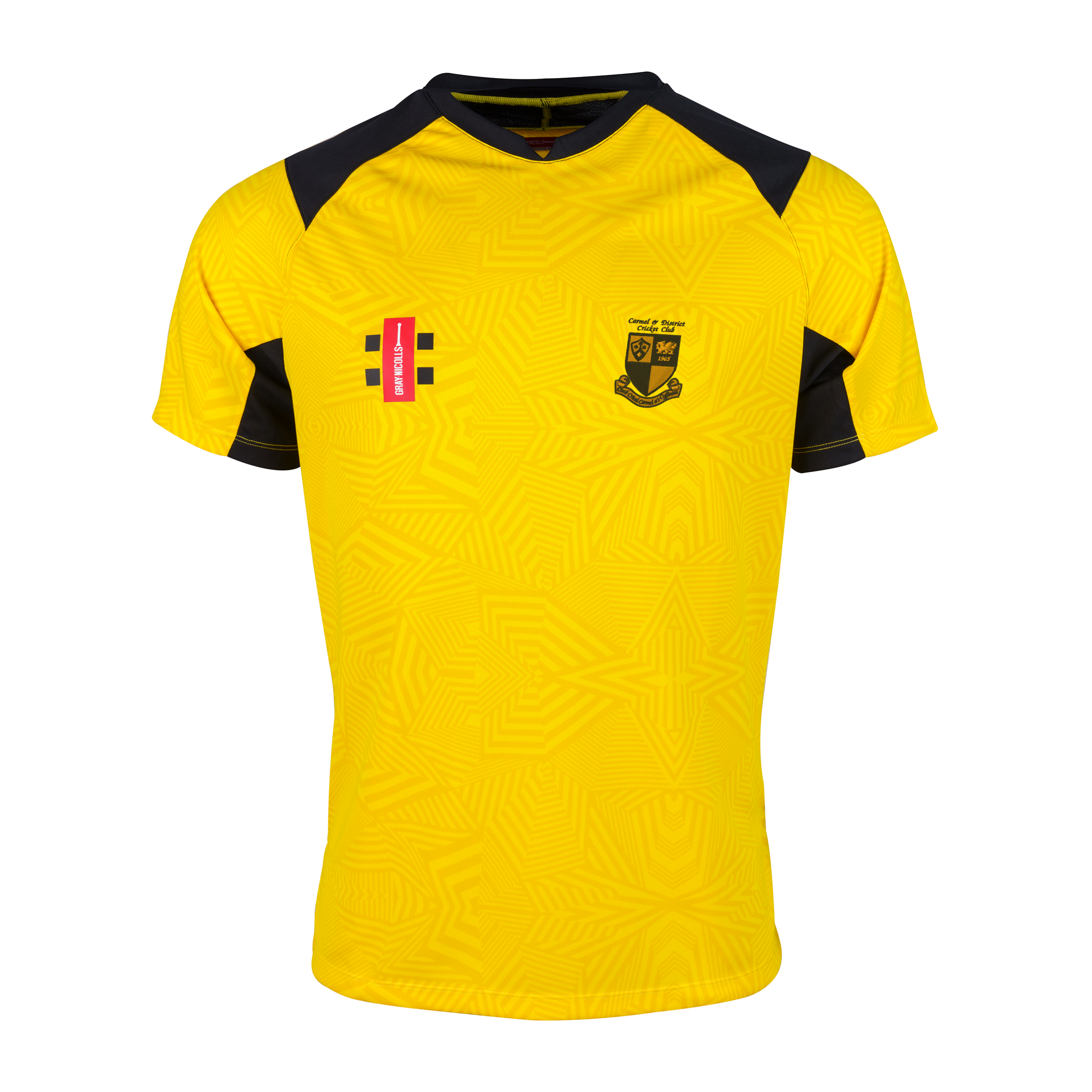 gray-nicolls-carmel-and-district-pro-t20-maglia-junior-manica-corta-giallo-nero image 1