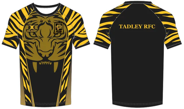 gilbert-rugby-atlas-t-shirt-manica-corta-junior-tadley-rfc-nero-giallo image 1