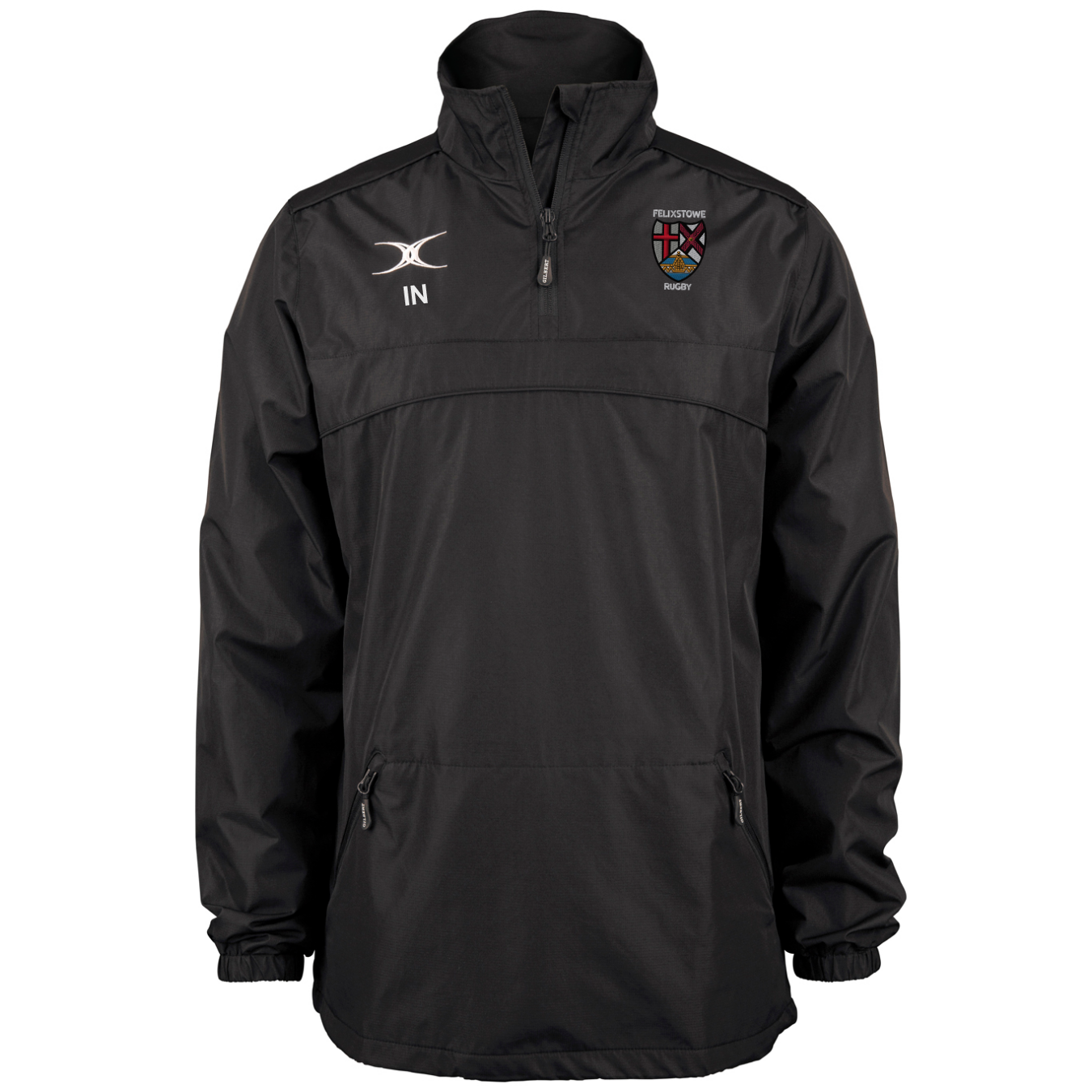 gilbert-rugby-felixstowe-rfc-photon-giacca-1-4-zip-junior-nero image 1