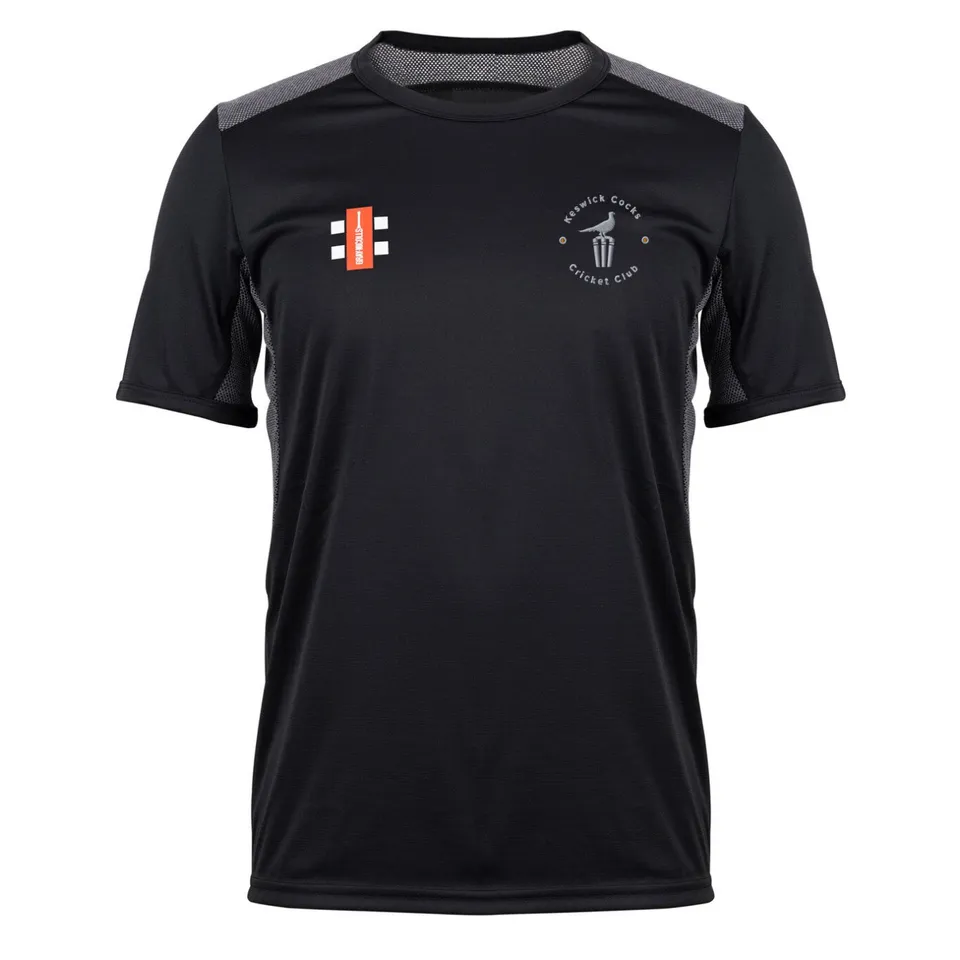 gray-nicolls-keswick-cocks-junior-t-shirt-manica-corta-pro-performance-nera image 1