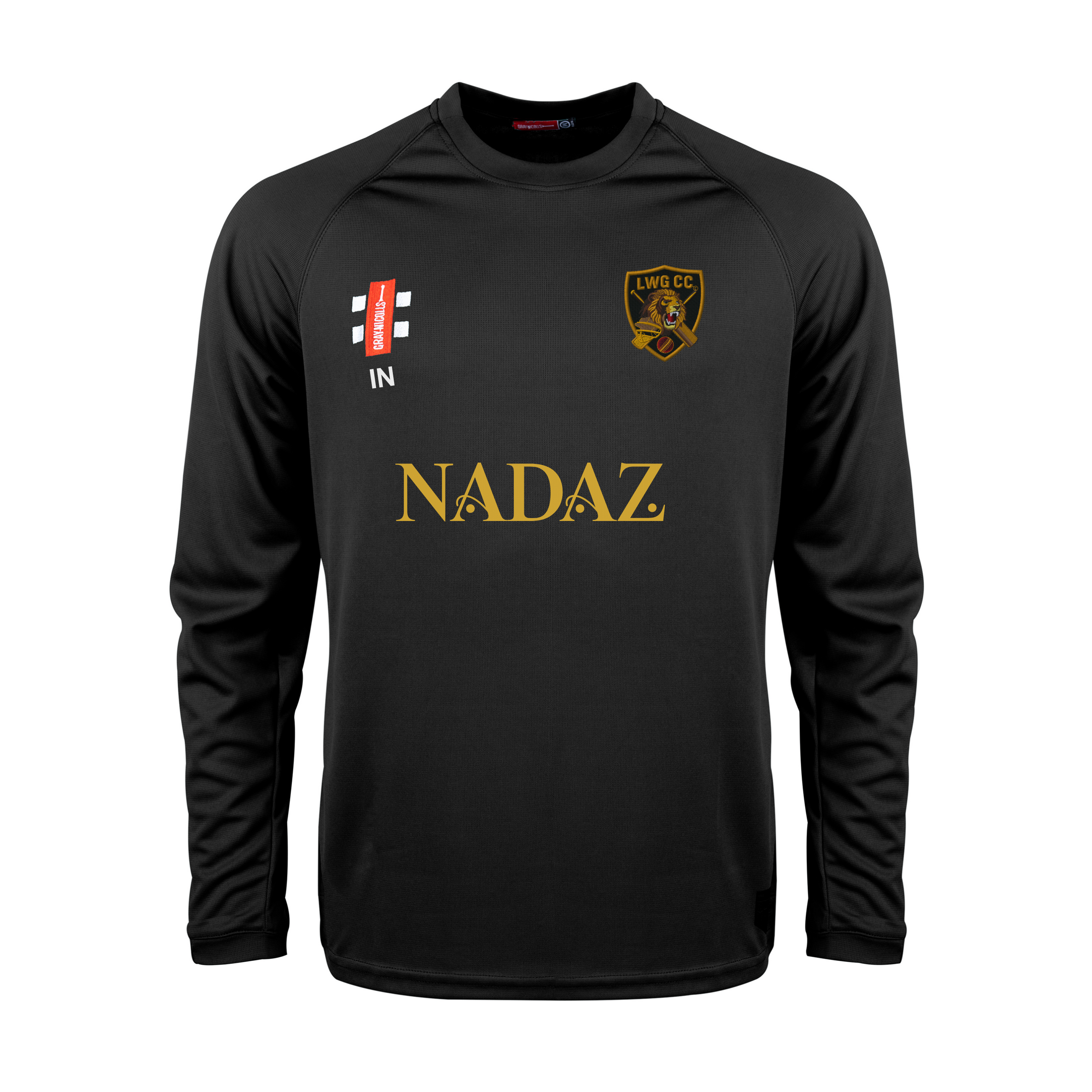 gray-nicolls-matrix-v2-t-shirt-cricket-manica-lunga-senior-nero image 1