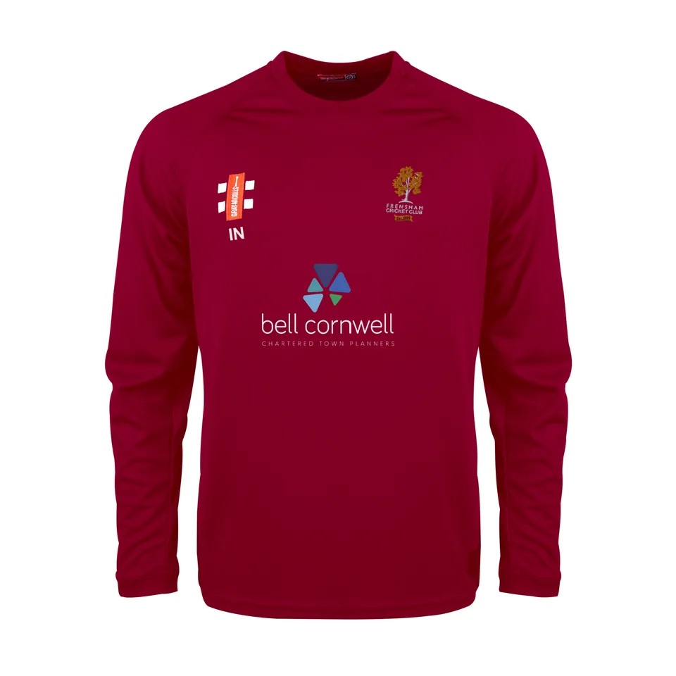gray-nicolls-matrix-v2-t-shirt-manica-lunga-senior-frensham-cc-bordeaux image 1