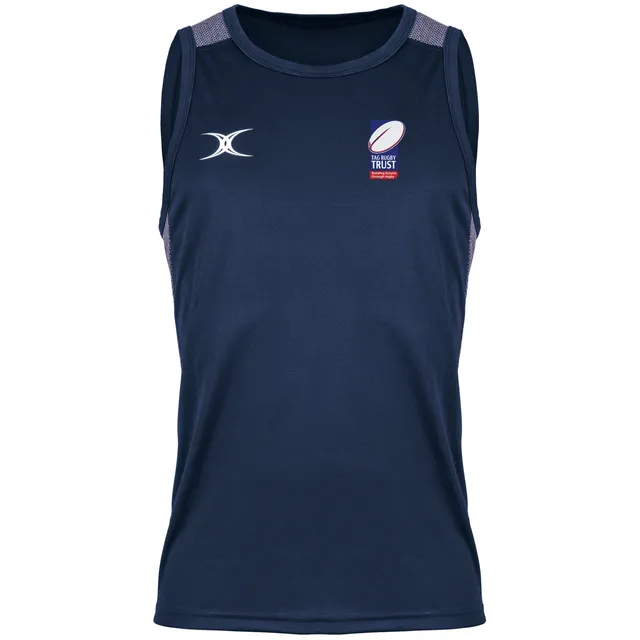 gilbert-rugby-tag-rugby-trust-senior-blu-navy-pro-canotta-training image 1