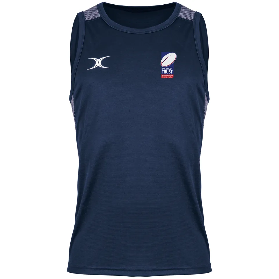 gilbert-rugby-tag-rugby-trust-senior-blu-navy-pro-canotta-training image 1