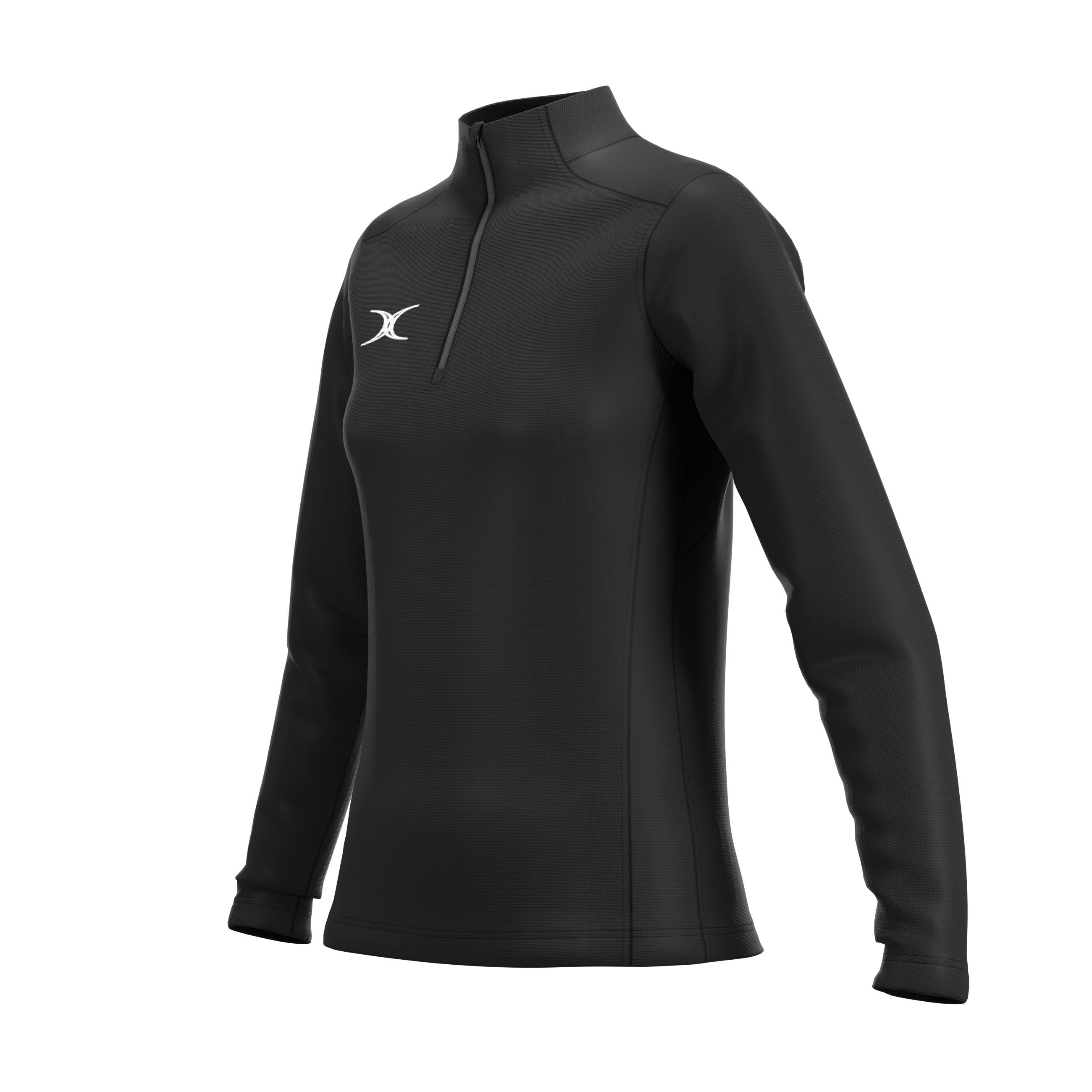 gilbert-rugby-atom-felpa-1-4-zip-donna-nero-e-blu-navy image 5