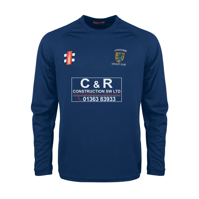 gray-nicolls-lewdown-cricket-club-matrix-v2-t-shirt-manica-lunga-senior-navy image 1
