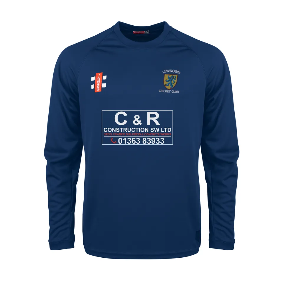 gray-nicolls-lewdown-cricket-club-matrix-v2-t-shirt-manica-lunga-senior-navy image 1