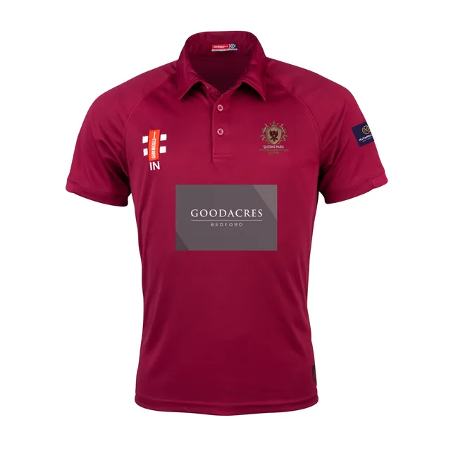 gray-nicolls-matrix-v2-polo-manica-corta-senior-maroon-queens-park-westfield-con image 1