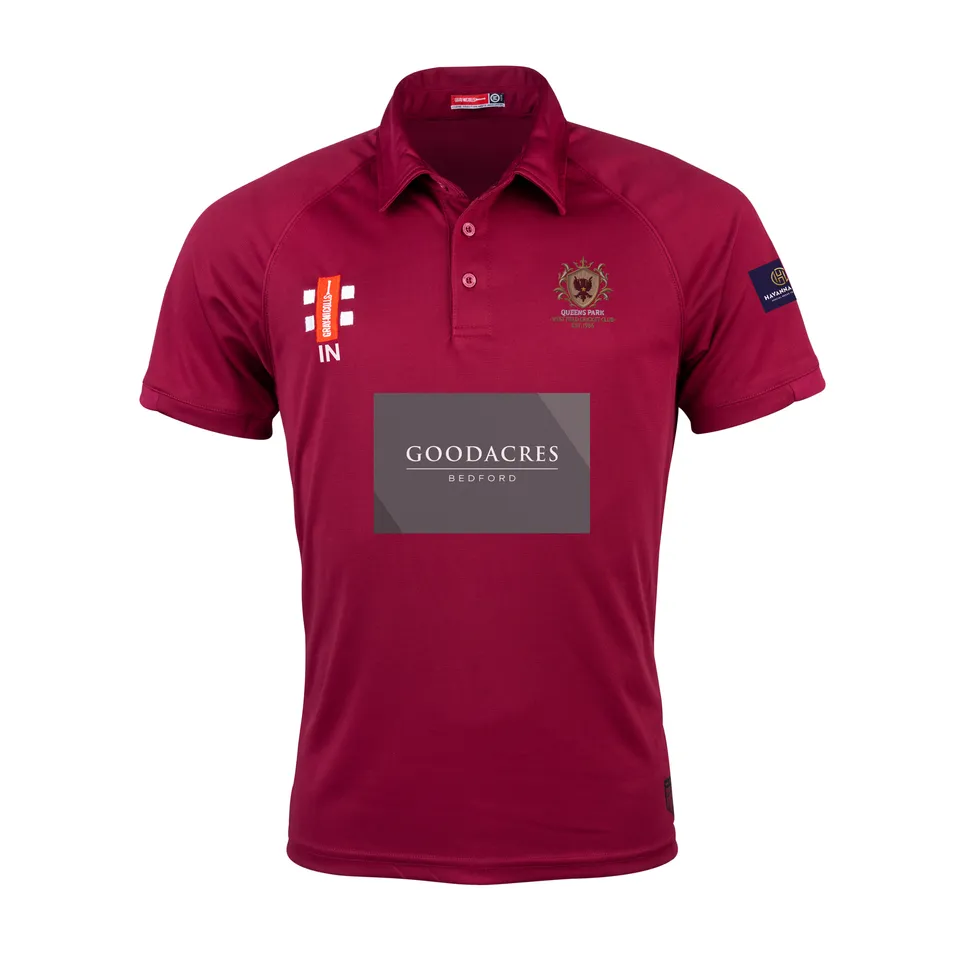 gray-nicolls-matrix-v2-polo-manica-corta-senior-maroon-queens-park-westfield-con image 1