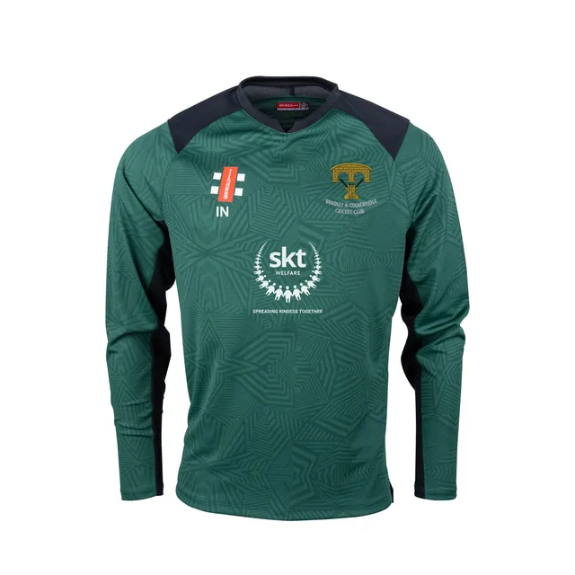gray-nicolls-bradley-colnebridge-cc-junior-pro-t20-maglia-manica-lunga-verde-ner image 1