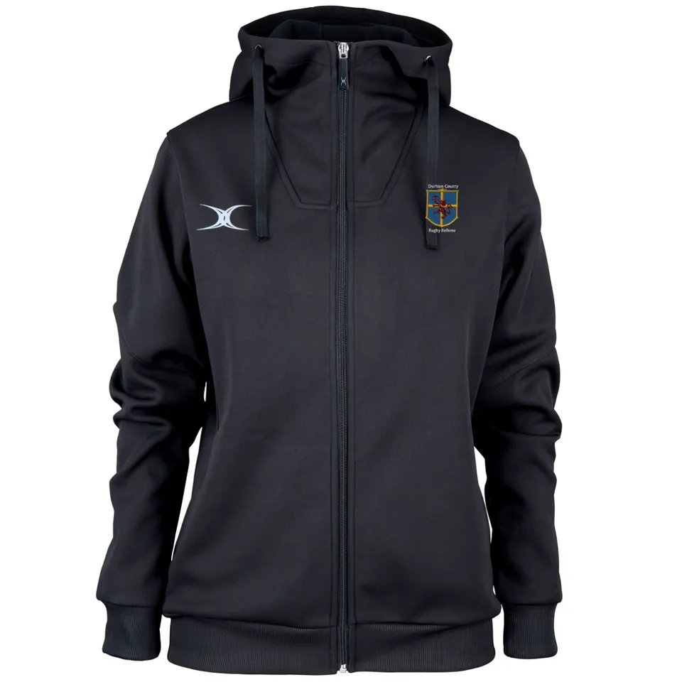 gilbert-rugby-durham-county-referee-pro-felpa-cappuccio-donna-nera image 1