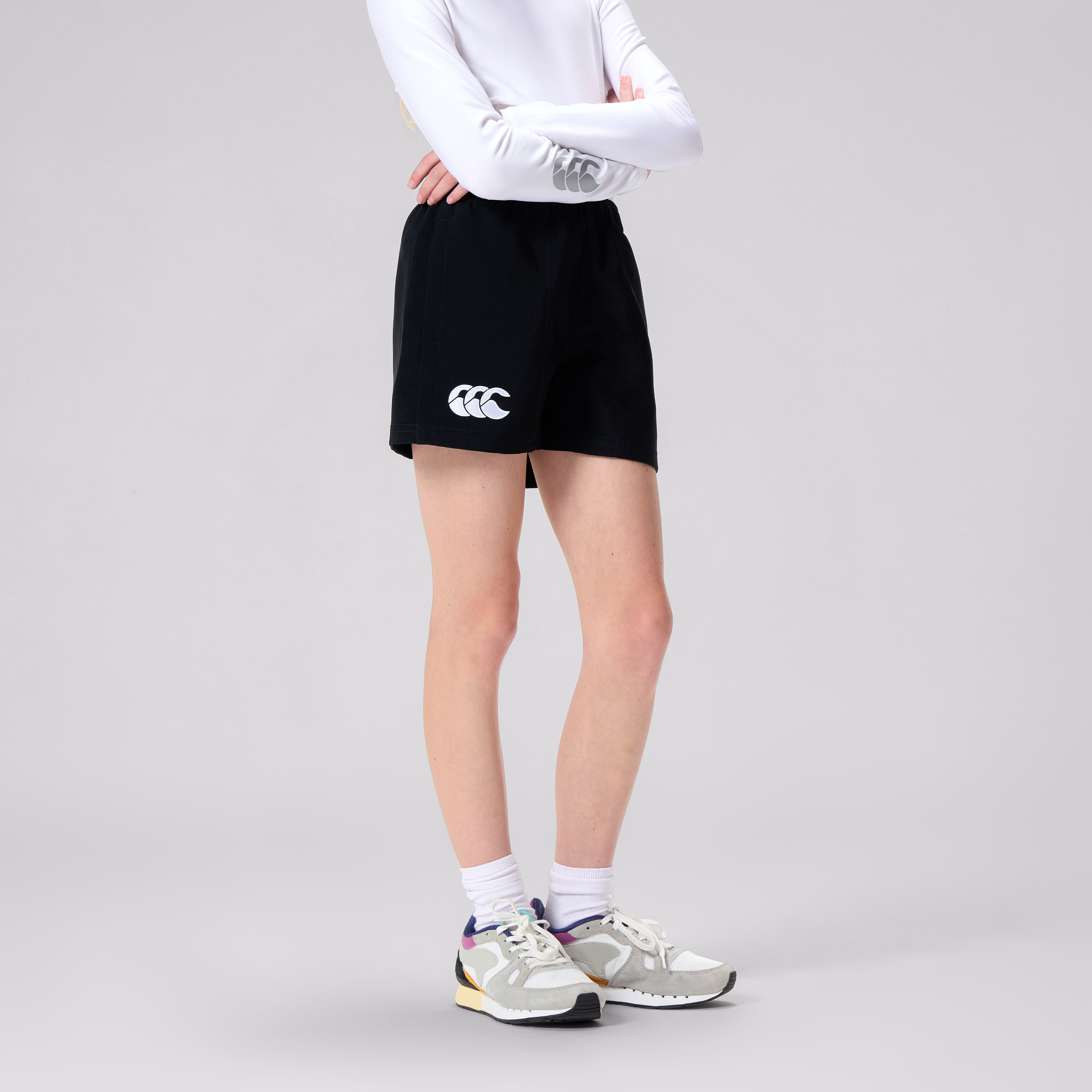 canterbury-players-drill-short-junior-unisex-pantaloncino-rugby-nero image 1