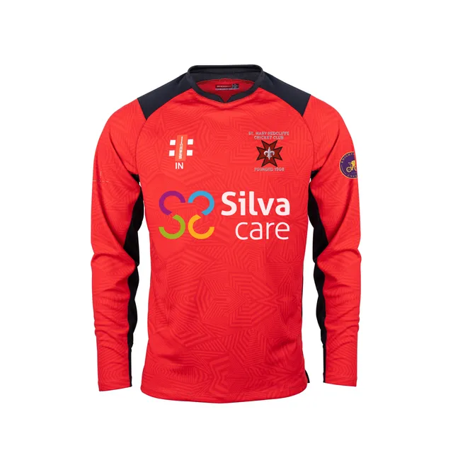 gray-nicolls-st-mary-redcliffe-junior-pro-t20-maglia-cricket-manica-lunga-rosso- image 1