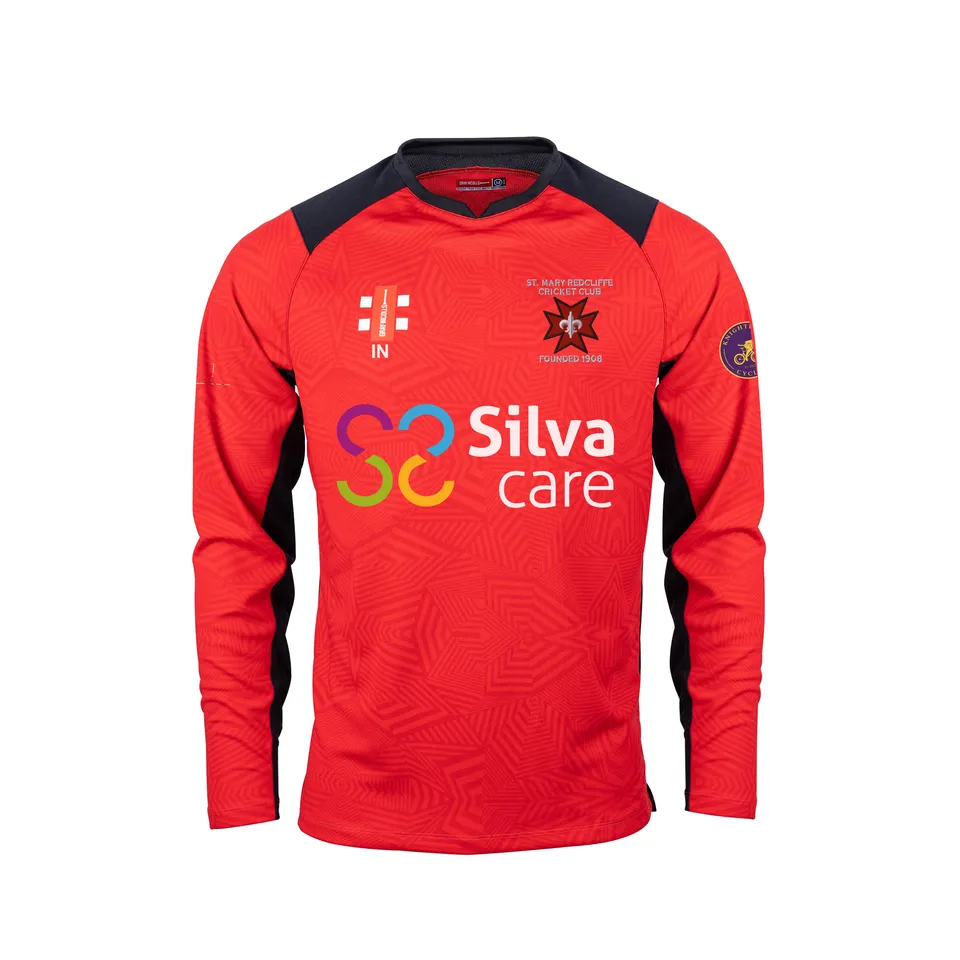 gray-nicolls-st-mary-redcliffe-junior-pro-t20-maglia-cricket-manica-lunga-rosso- image 1