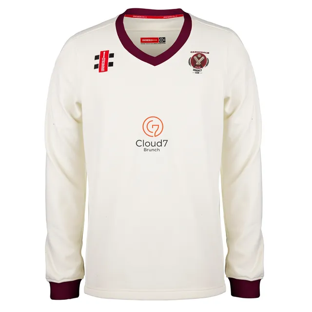 gray-nicolls-crs-cardinals-cc-junior-pro-performance-match-sweater-ivory-maroon- image 1