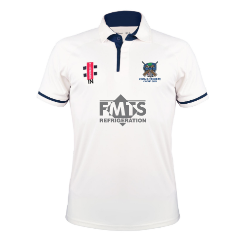 gray-nicolls-pro-performance-v3-shirt-s-s-senior-avorio-navy-copmanthorpe-cc image 1
