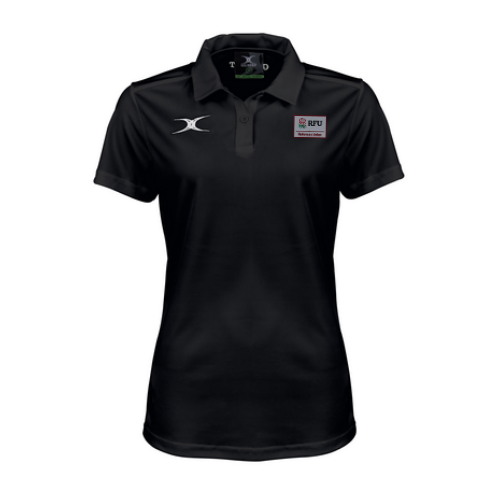 gilbert-rugby-photon-ii-polo-donna-rfu-referees-union-nero-manica-corta image 1