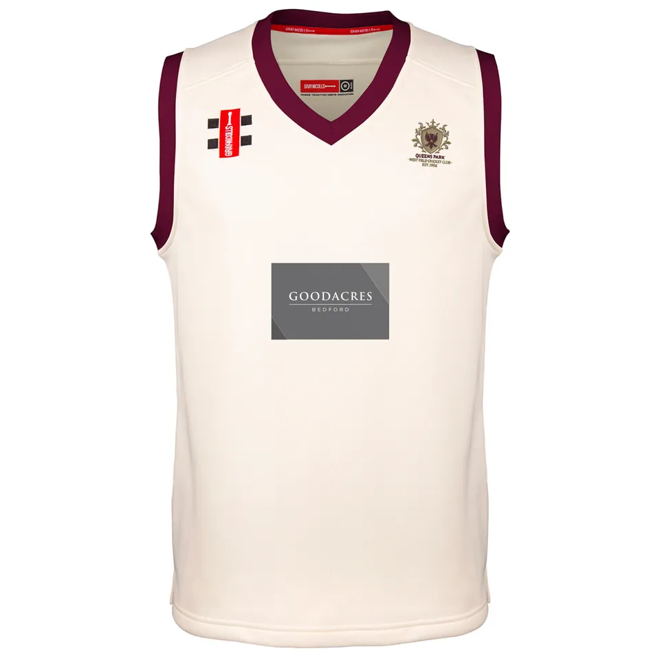 gray-nicolls-queens-park-westfield-bambino-slipover-pro-performance-avorio-borde image 1