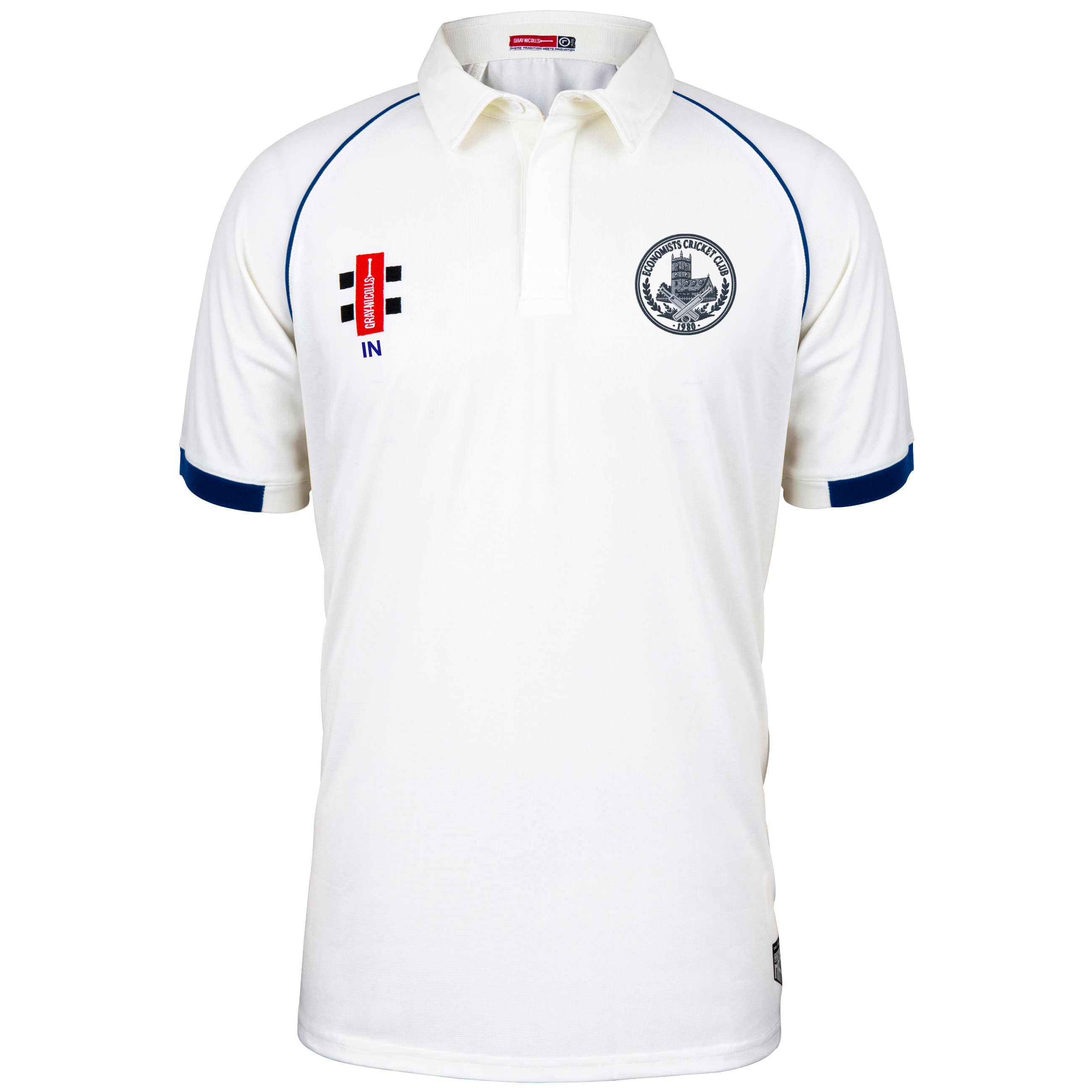 gray-nicolls-matrix-maglia-cricket-s-s-economists-cc-senior-avorio-navy image 1