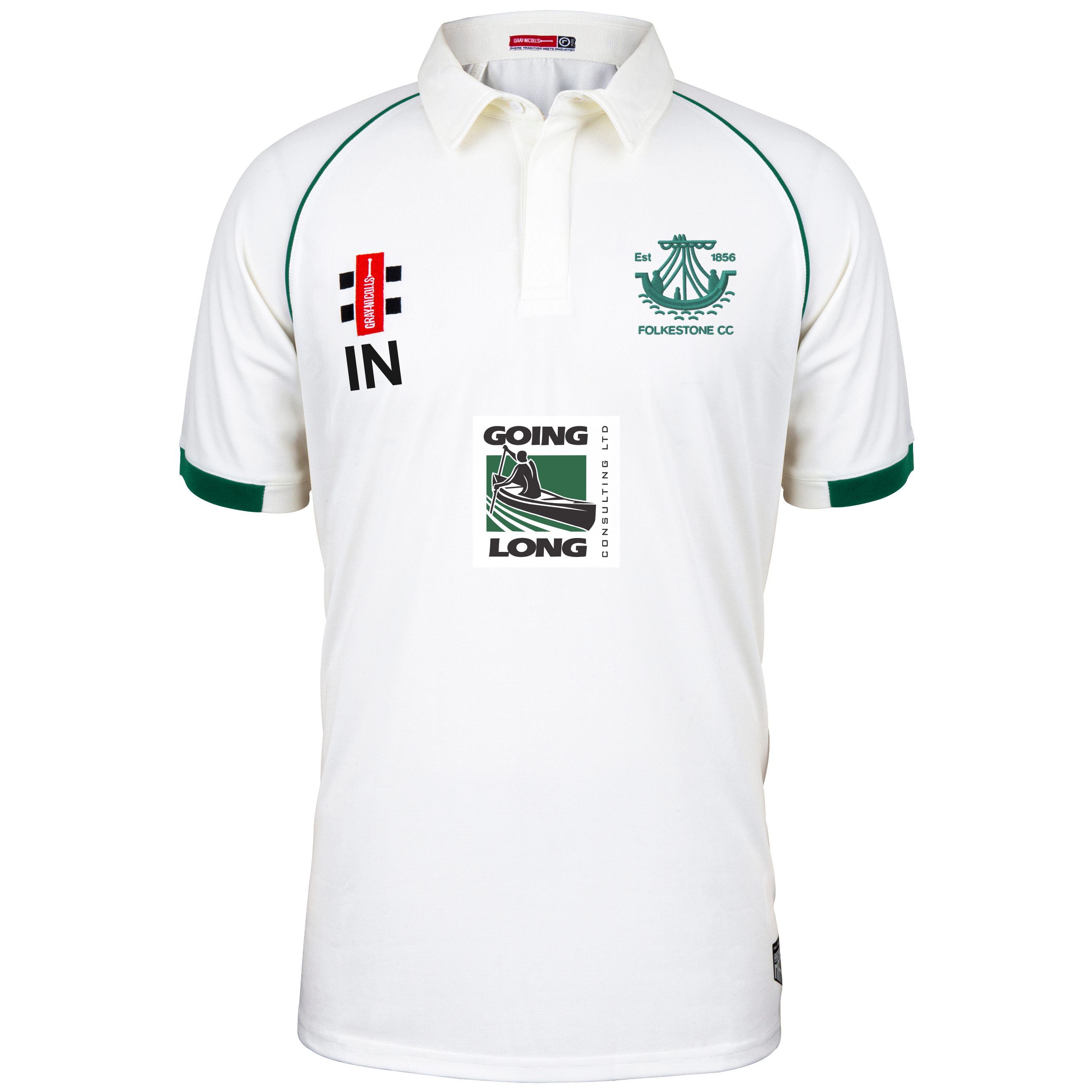 gray-nicolls-folkestone-cc-matrix-v2-maglia-manica-corta-senior-avorio-verde image 1