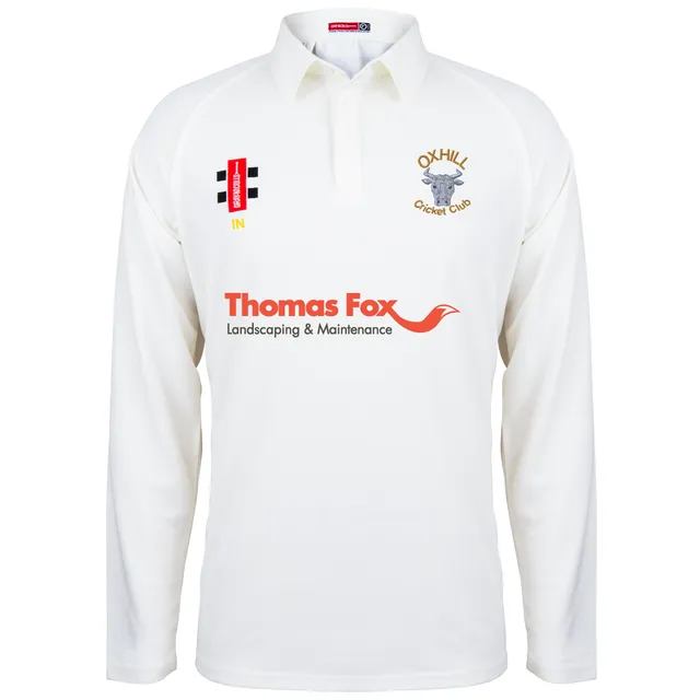 gray-nicolls-oxhill-cc-matrix-v2-maglia-cricket-manica-lunga-avorio-senior image 1