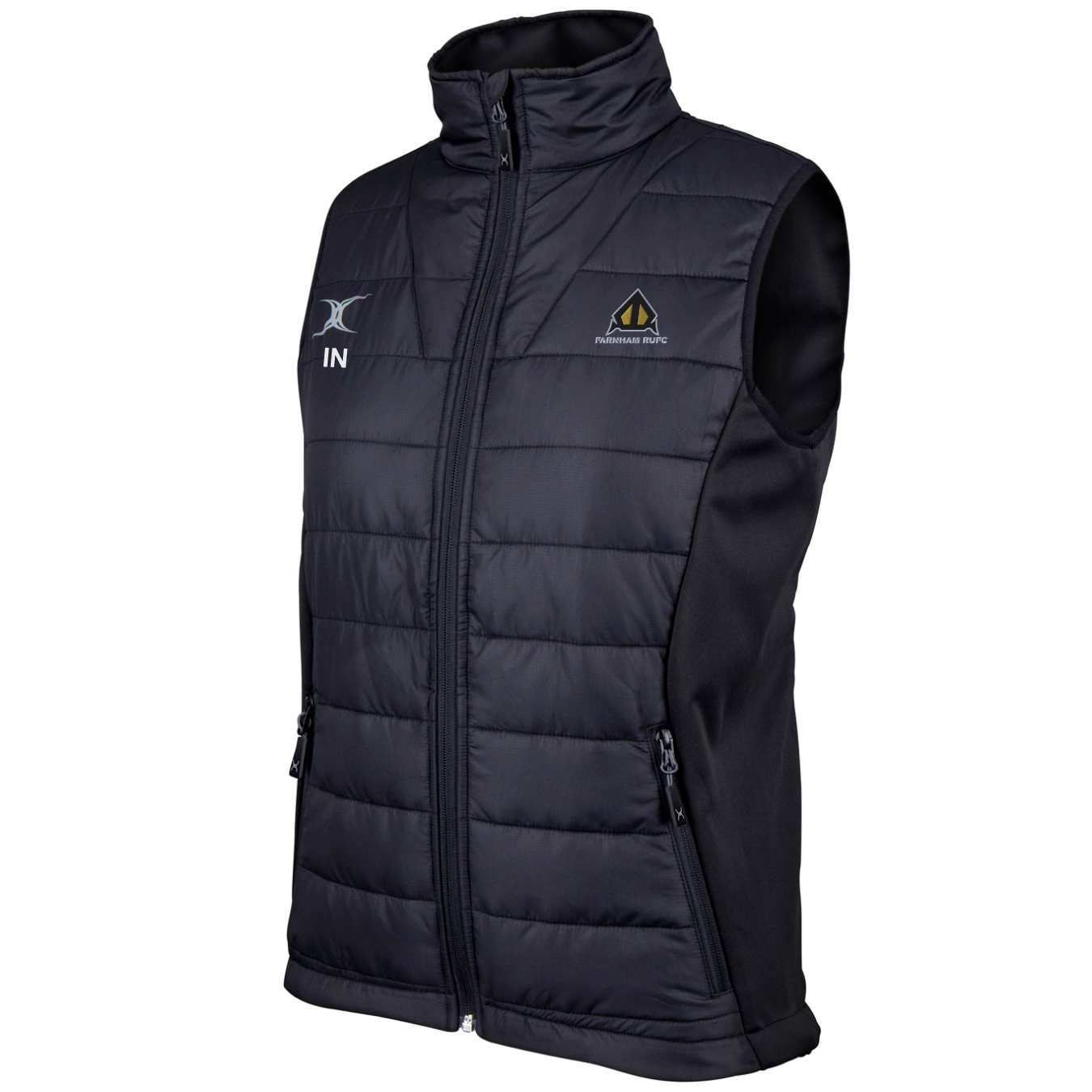 gilbert-rugby-farnham-rufc-pro-gilet-smanicato-donna-nero-first-aid image 1