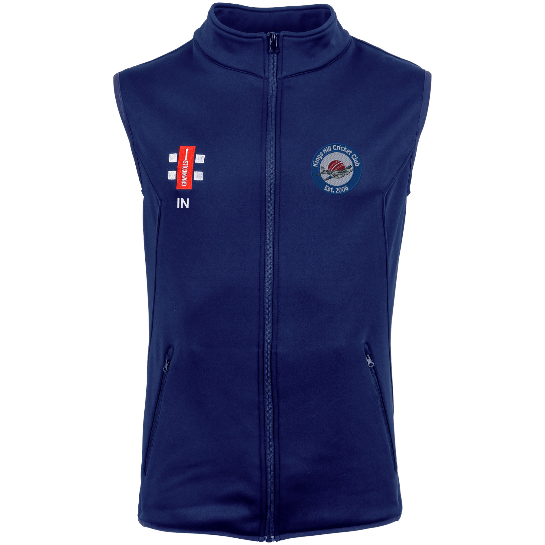 gray-nicolls-kings-hill-cc-adulto-gilet-storm-fleece-bodywarmer-blu-navy image 1