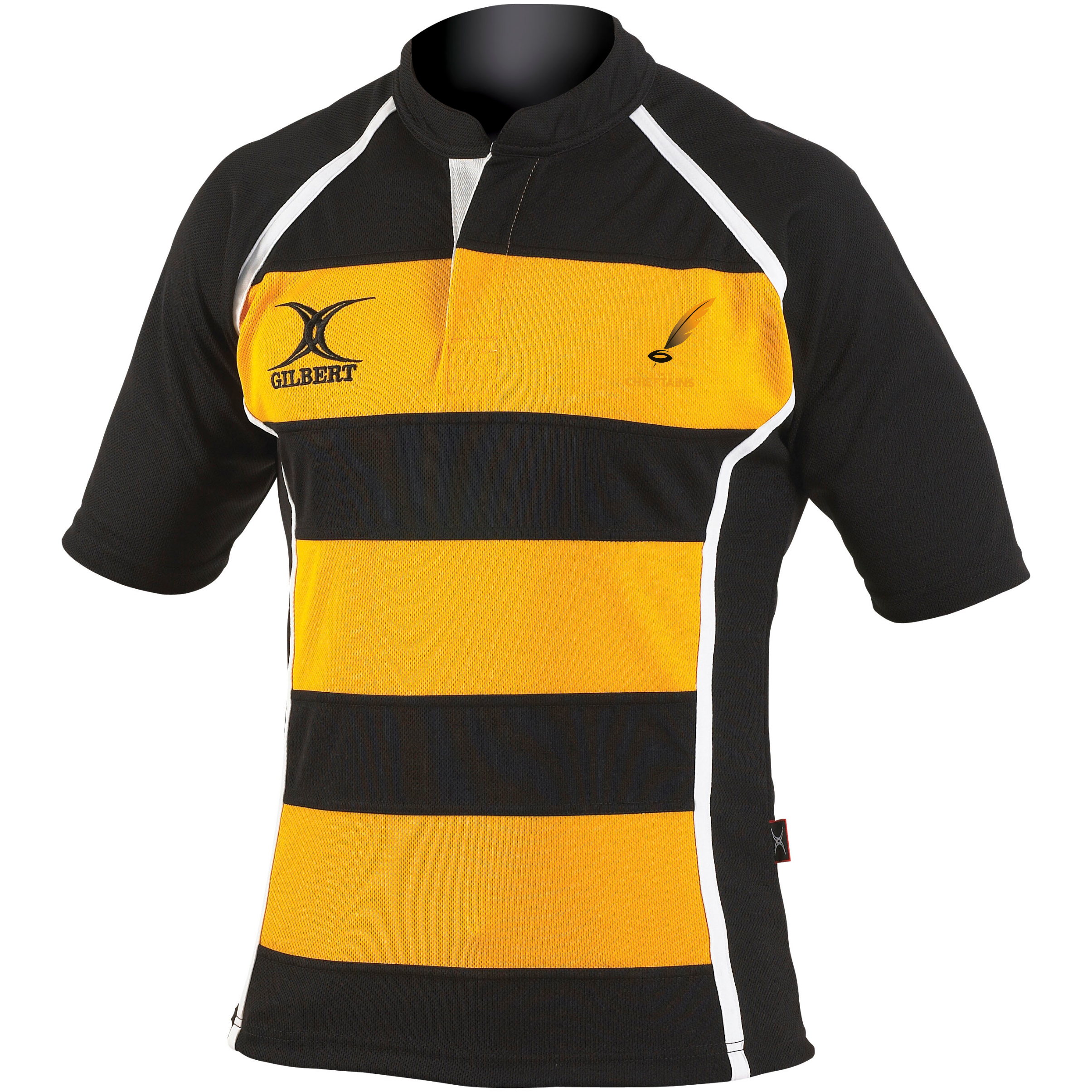 gilbert-rugby-currie-chieftains-xact-ii-maglia-rugby-senior-black-amber image 1