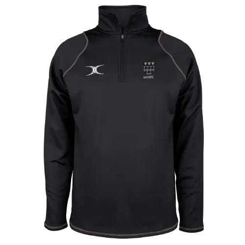 gilbert-rugby-magdalen-college-quest-pile-1-4-zip-uomo-nero image 1