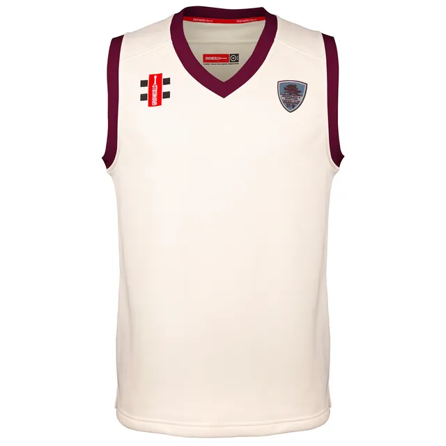 gray-nicolls-pro-performance-gilet-match-junior-avorio-bordeaux-hounslow-whitton image 1